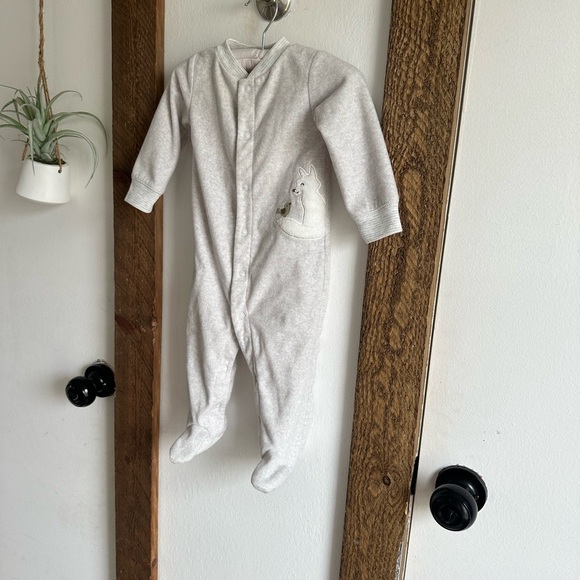 Carter’s Baby Boy Fox Snap Fleece Footies Sleep & Play EUC size 9 Months - Picture 4 of 9